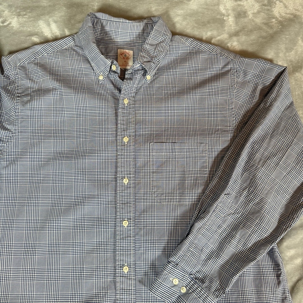 Brooks Brothers Madison Plaid Button Down Shirt Mens XL Checkered Made In USA
